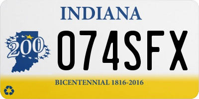 IN license plate 074SFX