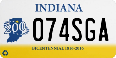 IN license plate 074SGA