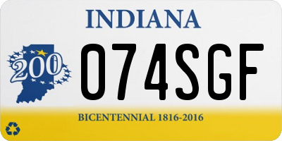 IN license plate 074SGF