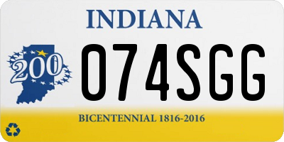 IN license plate 074SGG