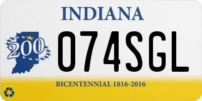 IN license plate 074SGL