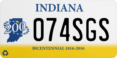 IN license plate 074SGS