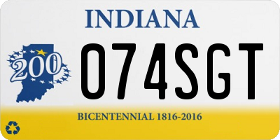 IN license plate 074SGT