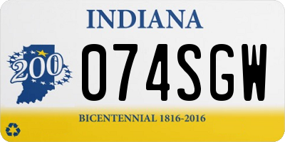 IN license plate 074SGW