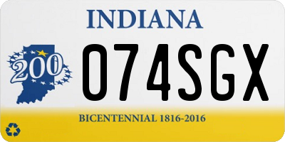 IN license plate 074SGX