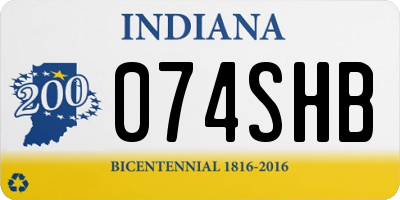 IN license plate 074SHB