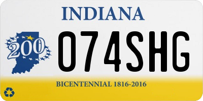 IN license plate 074SHG