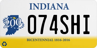 IN license plate 074SHI