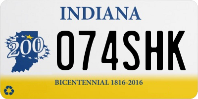 IN license plate 074SHK