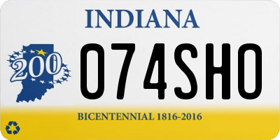IN license plate 074SHO