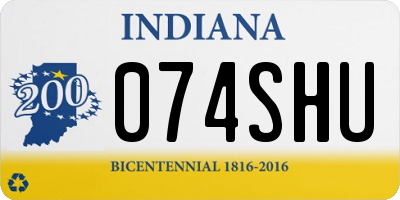 IN license plate 074SHU