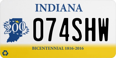 IN license plate 074SHW