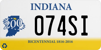 IN license plate 074SI