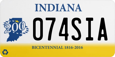 IN license plate 074SIA