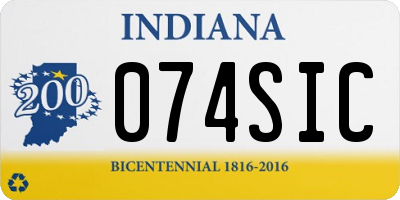 IN license plate 074SIC