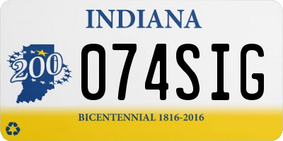 IN license plate 074SIG