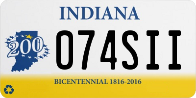 IN license plate 074SII