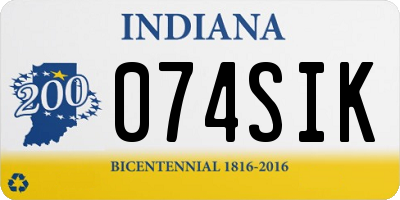 IN license plate 074SIK