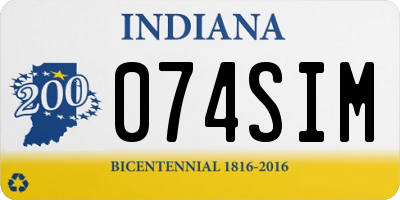 IN license plate 074SIM