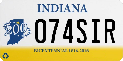 IN license plate 074SIR