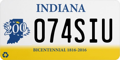 IN license plate 074SIU