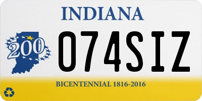IN license plate 074SIZ