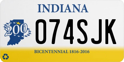 IN license plate 074SJK