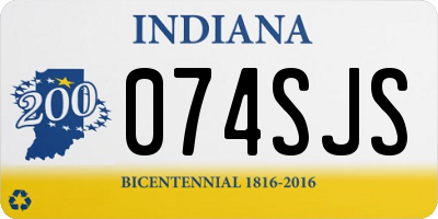 IN license plate 074SJS