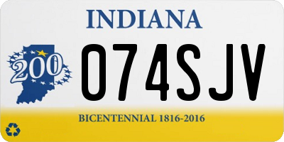 IN license plate 074SJV