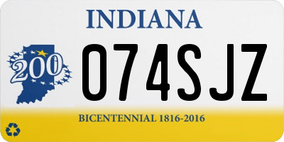 IN license plate 074SJZ