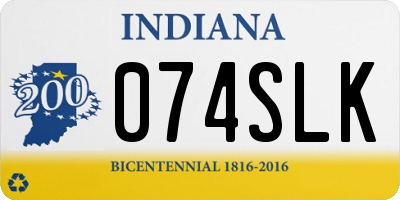 IN license plate 074SLK