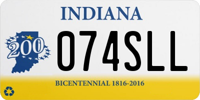 IN license plate 074SLL