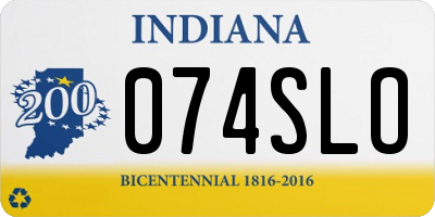 IN license plate 074SLO