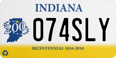 IN license plate 074SLY