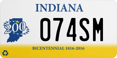 IN license plate 074SM