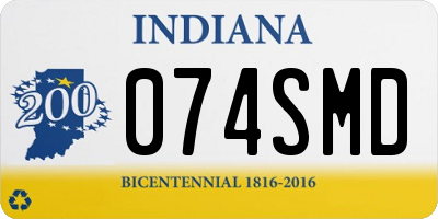 IN license plate 074SMD