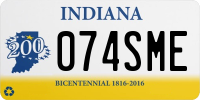 IN license plate 074SME