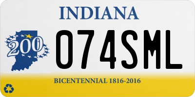 IN license plate 074SML