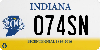 IN license plate 074SN