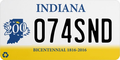 IN license plate 074SND