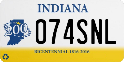 IN license plate 074SNL