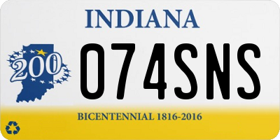 IN license plate 074SNS