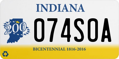 IN license plate 074SOA