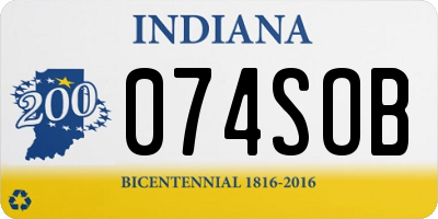 IN license plate 074SOB