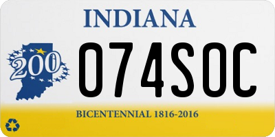 IN license plate 074SOC