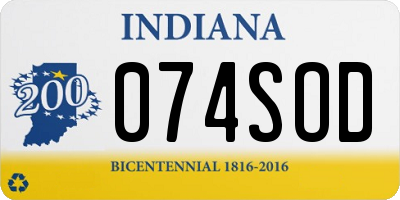 IN license plate 074SOD