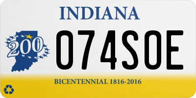 IN license plate 074SOE