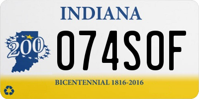 IN license plate 074SOF