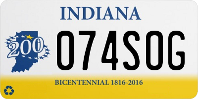 IN license plate 074SOG