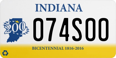 IN license plate 074SOO